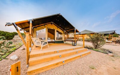 Nouvelles lodge tents au Krounebierg